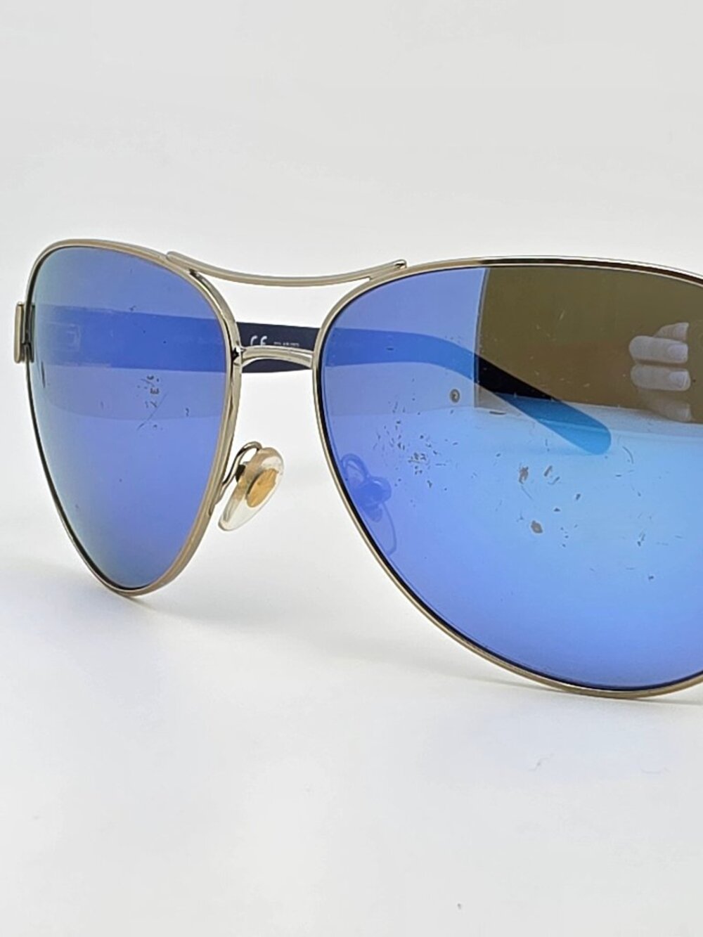 Tory Burch TY6051 Gold Frame Polarized Blue Mirror Lens Aviator Sunglasses 60mm